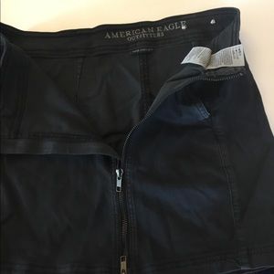 Black super stretch zipper skirt